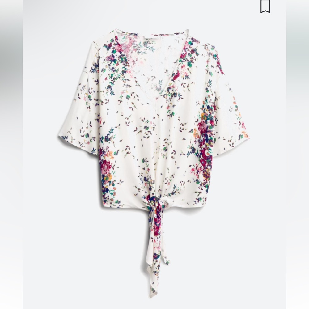 LUQ Rhee Tie Front Blouse